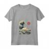Khao Manee Gatto Giapponese Kanagawa Wave Surf - Maglietta Divertente per Proprietari di Gatti - Regalo Unico per Amanti dell'Arte Giapponese