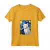 Khao Manee - Dipinto con Gatto Stellato, Motivo Mamma e Papà - Maglietta con Collo a V Leggera - Regalo Carino per Amanti dei Gatti - Ideale per Natale o Compleanno