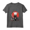 Donna Samurai Gatto Giapponese Kawaii Ninja Khao Manee Cat Maglietta con Collo a V - Moda Ninja Kawaii per Appassionati di Cultura Giapponese