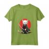 Donna Samurai Gatto Giapponese Kawaii Ninja Khao Manee Cat Maglietta con Collo a V - Moda Ninja Kawaii per Appassionati di Cultura Giapponese