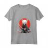 Donna Samurai Gatto Giapponese Kawaii Ninja Khao Manee Cat Maglietta con Collo a V - Moda Ninja Kawaii per Appassionati di Cultura Giapponese