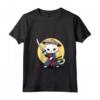 Donna Samurai Khao Manee Gatto Giapponese Kawaii Ninja Cat Maglietta con Collo a V - Design Vivido e Intricato - Ideale per Appassionati di Gatti e Cultura Giapponese