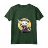 Donna Samurai Khao Manee Gatto Giapponese Kawaii Ninja Cat Maglietta con Collo a V - Design Vivido e Intricato - Ideale per Appassionati di Gatti e Cultura Giapponese
