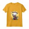 Donna Samurai Khao Manee Gatto Giapponese Kawaii Ninja Cat Maglietta con Collo a V - Design Vivido e Intricato - Ideale per Appassionati di Gatti e Cultura Giapponese