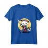 Donna Samurai Khao Manee Gatto Giapponese Kawaii Ninja Cat Maglietta con Collo a V - Design Vivido e Intricato - Ideale per Appassionati di Gatti e Cultura Giapponese