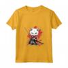 Donna Khao Manee - Gatto Samurai Kawaii - Maglietta con Collo a V per Appassionati di Gatti e Ninja