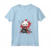 Donna Khao Manee - Gatto Samurai Kawaii - Maglietta con Collo a V per Appassionati di Gatti e Ninja