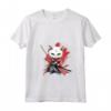Donna Khao Manee - Gatto Samurai Kawaii - Maglietta con Collo a V per Appassionati di Gatti e Ninja