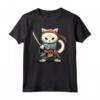 Samurai Khao Manee Gatto Giapponese Kawaii Ninja - Maglietta con Design Unico e Cultura Giapponese - Ideale per Appassionati di Gatti