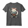 Samurai Khao Manee Gatto Giapponese Kawaii Ninja - Maglietta con Design Unico e Cultura Giapponese - Ideale per Appassionati di Gatti