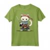 Samurai Khao Manee Gatto Giapponese Kawaii Ninja - Maglietta con Design Unico e Cultura Giapponese - Ideale per Appassionati di Gatti