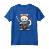 Samurai Khao Manee Gatto Giapponese Kawaii Ninja - Maglietta con Design Unico e Cultura Giapponese - Ideale per Appassionati di Gatti