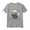 Samurai Khao Manee Gatto Giapponese Kawaii Ninja - Maglietta con Design Unico e Cultura Giapponese - Ideale per Appassionati di Gatti