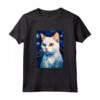 Khao Manee Gatto Notte Stellata Pittura - Maglietta Carina per Amanti dei Gatti - Regalo Perfetto per Compleanni e Feste