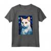 Khao Manee Gatto Notte Stellata Pittura - Maglietta Carina per Amanti dei Gatti - Regalo Perfetto per Compleanni e Feste