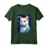 Khao Manee Gatto Notte Stellata Pittura - Maglietta Carina per Amanti dei Gatti - Regalo Perfetto per Compleanni e Feste