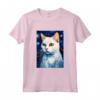 Khao Manee Gatto Notte Stellata Pittura - Maglietta Carina per Amanti dei Gatti - Regalo Perfetto per Compleanni e Feste