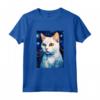 Khao Manee Gatto Notte Stellata Pittura - Maglietta Carina per Amanti dei Gatti - Regalo Perfetto per Compleanni e Feste