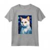 Khao Manee Gatto Notte Stellata Pittura - Maglietta Carina per Amanti dei Gatti - Regalo Perfetto per Compleanni e Feste