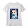 Khao Manee Gatto Notte Stellata Pittura - Maglietta Carina per Amanti dei Gatti - Regalo Perfetto per Compleanni e Feste