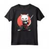Khao Manee - Gatto Giapponese Samurai Kawaii, Gatto Ninja Maglietta - Design Unico per Appassionati di Gatti e Cultura Giapponese