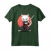 Khao Manee - Gatto Giapponese Samurai Kawaii, Gatto Ninja Maglietta - Design Unico per Appassionati di Gatti e Cultura Giapponese