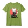 Khao Manee - Gatto Giapponese Samurai Kawaii, Gatto Ninja Maglietta - Design Unico per Appassionati di Gatti e Cultura Giapponese