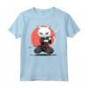 Khao Manee - Gatto Giapponese Samurai Kawaii, Gatto Ninja Maglietta - Design Unico per Appassionati di Gatti e Cultura Giapponese