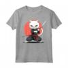 Khao Manee - Gatto Giapponese Samurai Kawaii, Gatto Ninja Maglietta - Design Unico per Appassionati di Gatti e Cultura Giapponese
