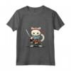 Donna Samurai Khao Manee Gatto Giapponese Kawaii Ninja Cat Maglietta con Collo a V - Design Vivido e Intricato per Appassionati di Gatti e Ninja