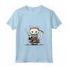 Donna Samurai Khao Manee Gatto Giapponese Kawaii Ninja Cat Maglietta con Collo a V - Design Vivido e Intricato per Appassionati di Gatti e Ninja