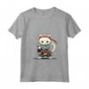 Donna Samurai Khao Manee Gatto Giapponese Kawaii Ninja Cat Maglietta con Collo a V - Design Vivido e Intricato per Appassionati di Gatti e Ninja