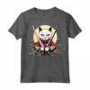 Samurai Gatto Giapponese Kawaii Ninja Khao Manee Cat Maglietta - Design Unico per Appassionati di Gatti e Cultura Giapponese