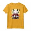 Samurai Gatto Giapponese Kawaii Ninja Khao Manee Cat Maglietta - Design Unico per Appassionati di Gatti e Cultura Giapponese