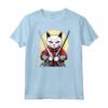 Samurai Gatto Giapponese Kawaii Ninja Khao Manee Cat Maglietta - Design Unico per Appassionati di Gatti e Cultura Giapponese