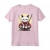 Samurai Gatto Giapponese Kawaii Ninja Khao Manee Cat Maglietta - Design Unico per Appassionati di Gatti e Cultura Giapponese
