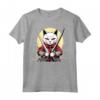 Samurai Gatto Giapponese Kawaii Ninja Khao Manee Cat Maglietta - Design Unico per Appassionati di Gatti e Cultura Giapponese