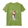 Donna Khao Manee - Cappello da Babbo Natale con Gatto Maglietta con Collo a V - Regalo per Amanti dei Gatti a Natale