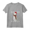Donna Khao Manee - Cappello da Babbo Natale con Gatto Maglietta con Collo a V - Regalo per Amanti dei Gatti a Natale