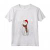 Donna Khao Manee - Cappello da Babbo Natale con Gatto Maglietta con Collo a V - Regalo per Amanti dei Gatti a Natale