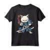 Samurai Gatto Giapponese Kawaii Ninja Khao Manee Cat Maglietta - Design Unico per Amanti dei Gatti e della Cultura Giapponese