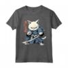 Samurai Gatto Giapponese Kawaii Ninja Khao Manee Cat Maglietta - Design Unico per Amanti dei Gatti e della Cultura Giapponese