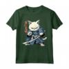 Samurai Gatto Giapponese Kawaii Ninja Khao Manee Cat Maglietta - Design Unico per Amanti dei Gatti e della Cultura Giapponese