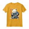 Samurai Gatto Giapponese Kawaii Ninja Khao Manee Cat Maglietta - Design Unico per Amanti dei Gatti e della Cultura Giapponese