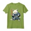 Samurai Gatto Giapponese Kawaii Ninja Khao Manee Cat Maglietta - Design Unico per Amanti dei Gatti e della Cultura Giapponese