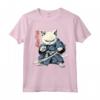 Samurai Gatto Giapponese Kawaii Ninja Khao Manee Cat Maglietta - Design Unico per Amanti dei Gatti e della Cultura Giapponese