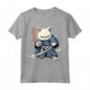 Samurai Gatto Giapponese Kawaii Ninja Khao Manee Cat Maglietta - Design Unico per Amanti dei Gatti e della Cultura Giapponese