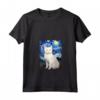 Khao Manee - Dipinto con Gatto Stellato, Motivo Mamma e Papà - Maglietta Collo a V per Amanti dei Gatti - Regalo Carino per Natale, Ringraziamento o Compleanno