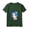 Khao Manee - Dipinto con Gatto Stellato, Motivo Mamma e Papà - Maglietta Collo a V per Amanti dei Gatti - Regalo Carino per Natale, Ringraziamento o Compleanno