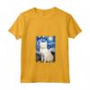 Khao Manee - Dipinto con Gatto Stellato, Motivo Mamma e Papà - Maglietta Collo a V per Amanti dei Gatti - Regalo Carino per Natale, Ringraziamento o Compleanno